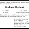 Herbert Gerhard 1932-2013 Todesanzeige